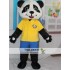 Yellow Shirt Panda Mascot Costume Adult Panda Mascot