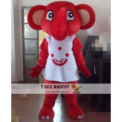 Red Elephant Mascot Costume Adult Elephant Mascot