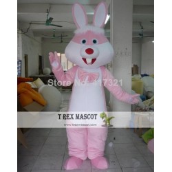 Adult Easter Bunny Costume Pink Rabbit Mascot Costume