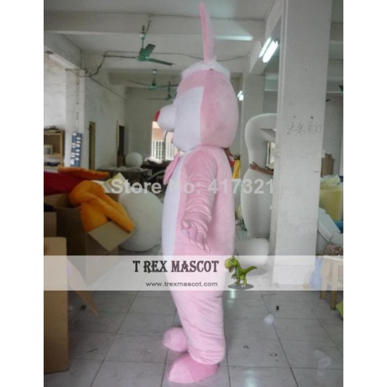 Adult Easter Bunny Costume Pink Rabbit Mascot Costume