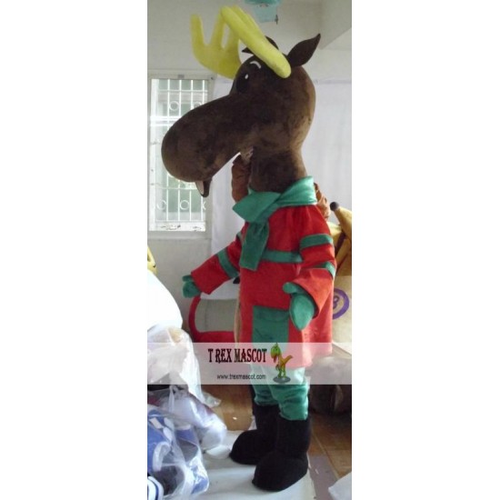 Christmas Moose Mascot Costume Adult Christmas Moose Costume Christmas Moose Mascot Costume Adult Christmas Moose Costume