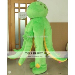Adult Octopus Mascot Costume In Green/Blue/Purple/Yellow
