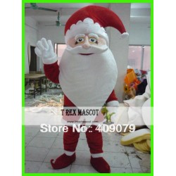 Red Father Christmas Mascot Costume Santa Claus Costume For Adult