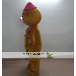 Christmas Adult Gingerbread Man Mascot Costume For Adults