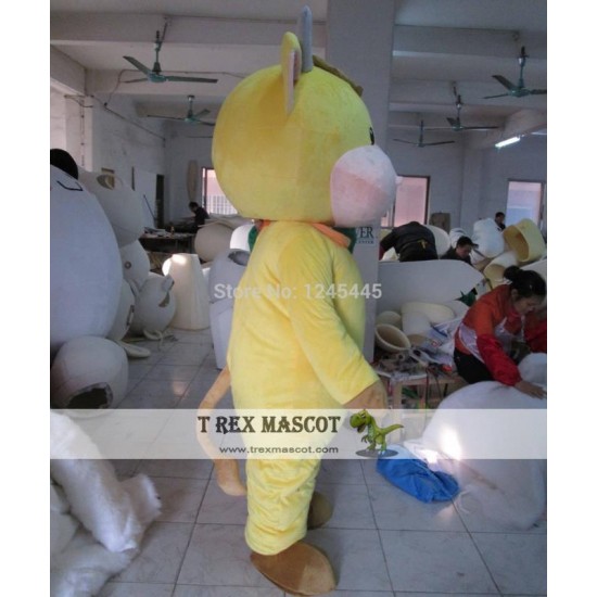 Yellow Cattle Mascot Costume Adult Cow Mascot Costume