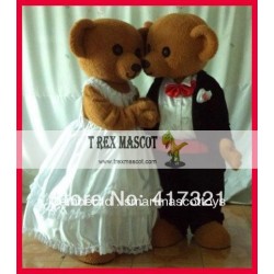 Adult Wedding Teddy Bear Mascot Costume For Wedding