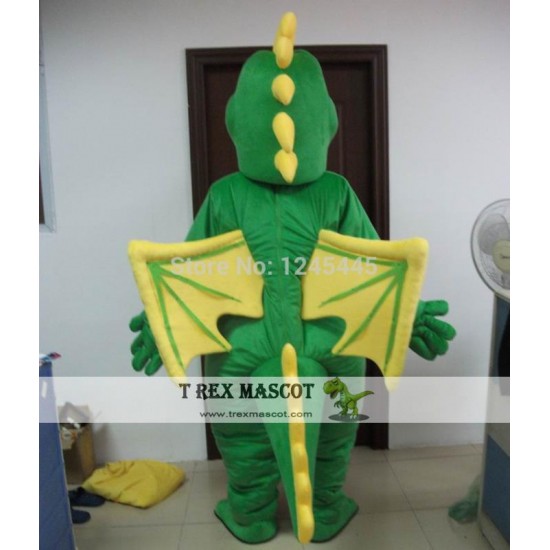 Adult Green Fly Dragon Mascot Costumes With Wing