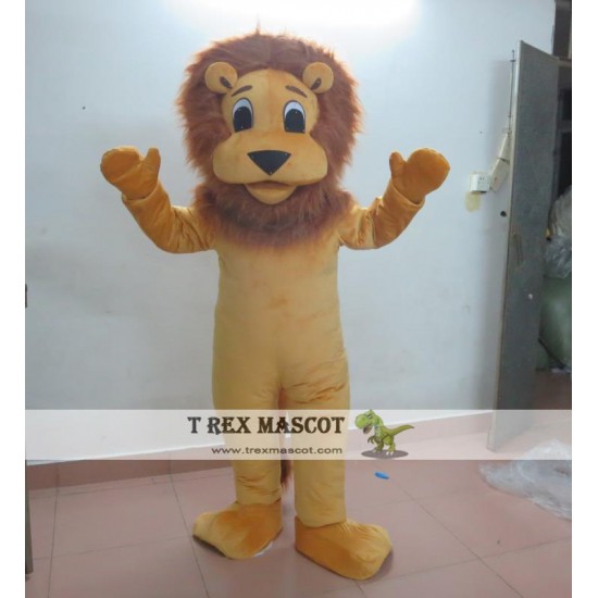 Bwron Furry Head Lion Mascot Costume For Adult