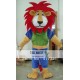 Short Plush Red Hair Lion Costume For Adults Lion Mascot Costume