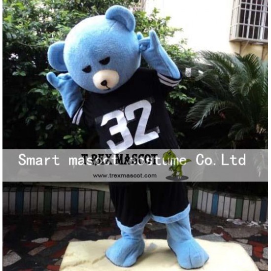 Black Shirt Blue Bear Mascot Costume Adult Bear Costume Black Shirt Blue Bear Mascot Costume Adult Bear Costume
