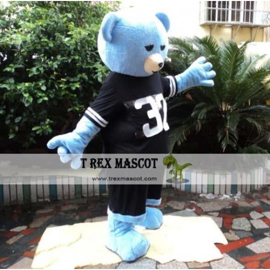 Black Shirt Blue Bear Mascot Costume Adult Bear Costume Black Shirt Blue Bear Mascot Costume Adult Bear Costume