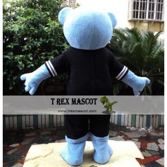 Black Shirt Blue Bear Mascot Costume Adult Bear Costume Black Shirt Blue Bear Mascot Costume Adult Bear Costume