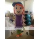 Cool Debby Little Girl Young Girl Cartoon Mascot Costume Blue Clear Eyes Purple Cool Debby Little Girl Young Girl Cartoon Mascot Costume Blue Clear Eyes Purple