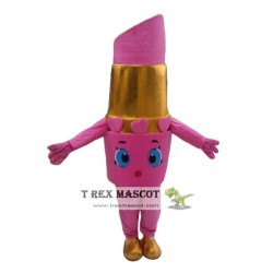 Pink Lipstick Mascot Costume, Makeup Mascot For Adult