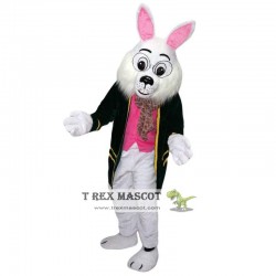 Mr. White Bunny Rabbit Mascot Costume Adult