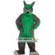 Long Hair Green Wolf Mascot Costume Adult Long Hair Green Wolf Mascot Costume Adult