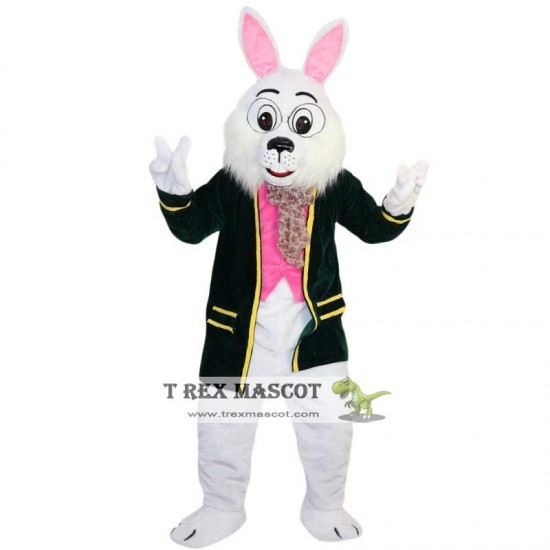 Mr. White Bunny Rabbit Mascot Costume Adult