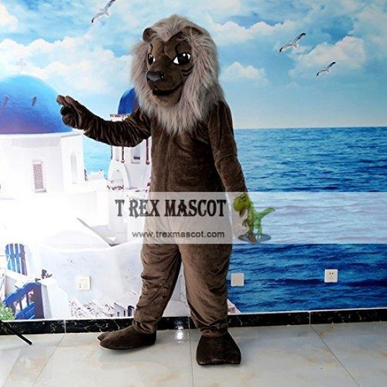 Grey Lion Mascot Costume Grey Lion Mascot Costume