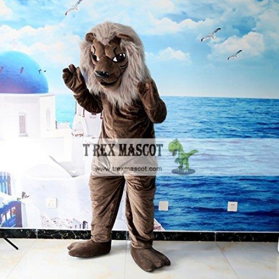 Grey Lion Mascot Costume Grey Lion Mascot Costume