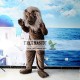 Grey Lion Mascot Costume Grey Lion Mascot Costume
