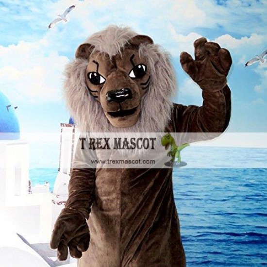 Grey Lion Mascot Costume Grey Lion Mascot Costume