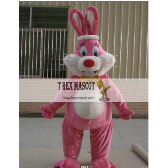 Pink Rabbit Mascot Costume