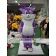 Adult Purple Cat Mascot Costume