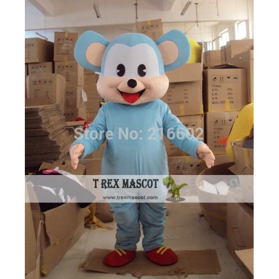 Blue Monkey Adult Mascot Costume Blue Monkey Adult Mascot Costume