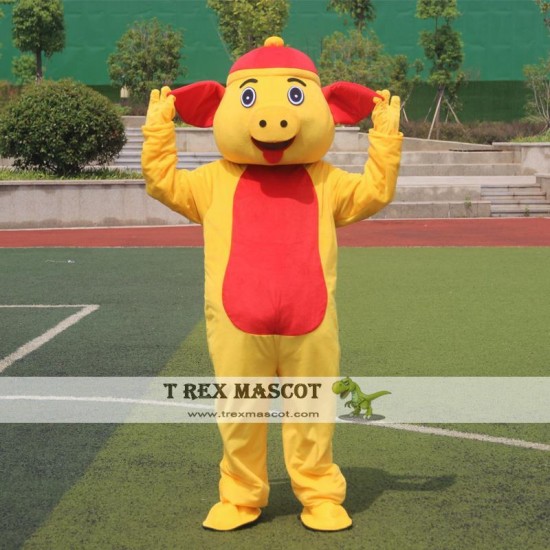 Yellow Red Pig Mascot Costumes for Adult Yellow Red Pig Mascot Costumes for Adult