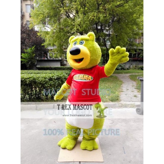 Green Teddy Bear Mascot Costume Green Teddy Bear Mascot Costume