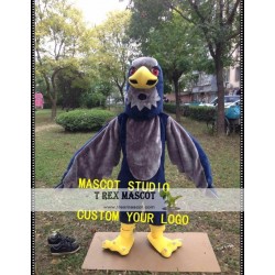 Grey Falcon Mascot Costume Hawk Eagle Mascot