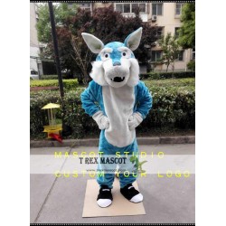 Blue Wolf Mascot Costume