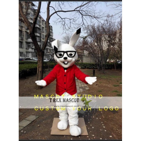 Red Coat Rabbit Mascot Costume