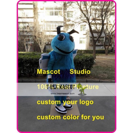 Blue Hornet Mascot Costume Blue Bee Horney Blue Hornet Mascot Costume Blue Bee Horney