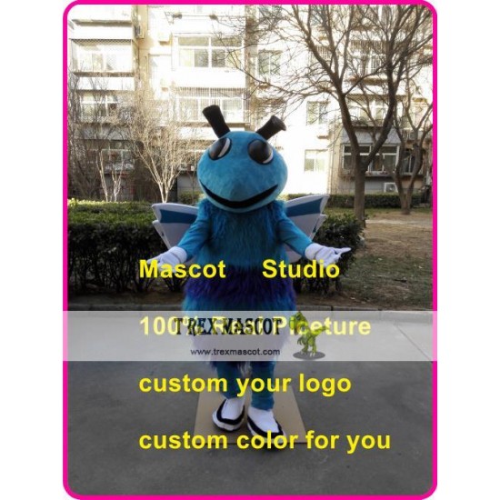 Blue Hornet Mascot Costume Blue Bee Horney Blue Hornet Mascot Costume Blue Bee Horney