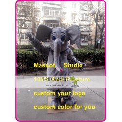 Grey Elephant Mascot Costume