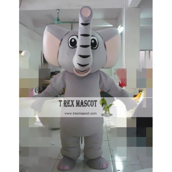 Animal Cartoon Big Gray Elephant Mascot Costume