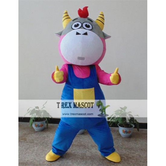 Animal Cartoon Plush Bib Bull Mascot Costume Animal Cartoon Plush Bib Bull Mascot Costume