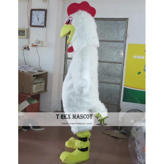 Animal Cartoon White Cock Mascot Costume