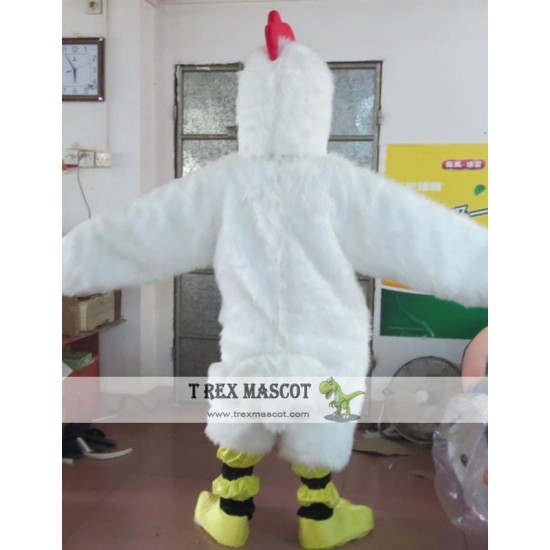 Animal Cartoon White Cock Mascot Costume