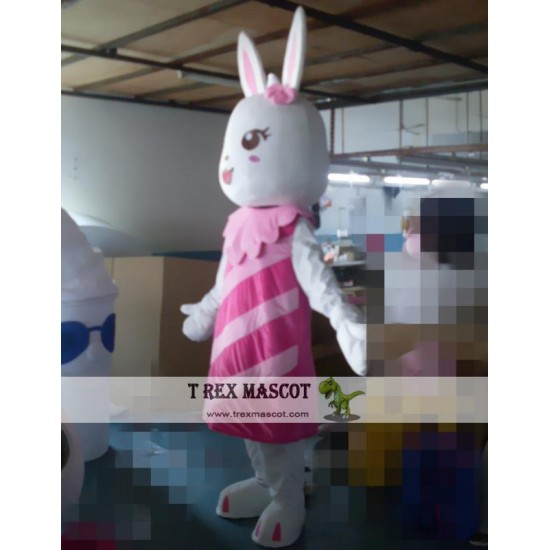 Cartoon Cosplay Striped Red Rabbit Mascot Costume Cartoon Cosplay Striped Red Rabbit Mascot Costume
