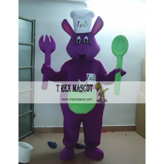 Animal Cartoon Plush Cosplay Purple Kangaroo Mascot Costume