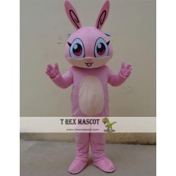 Animal Cartoon Cosplay Pink Rabbit Mascot Costume