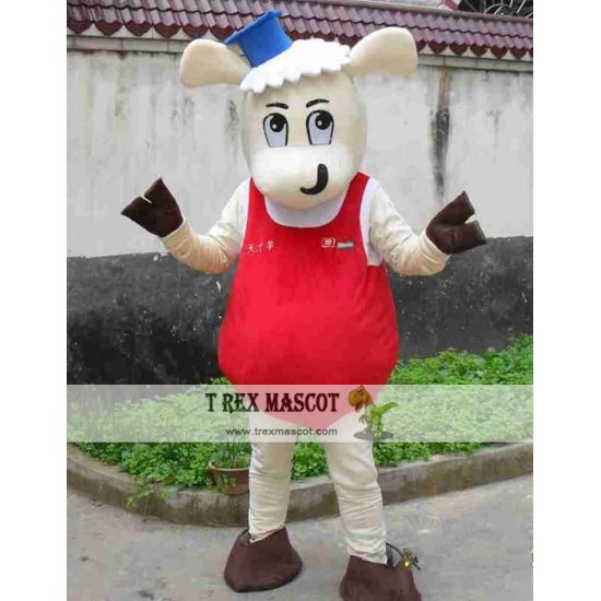Plush Cartoon Genius Sheep Mascot Costume Plush Cartoon Genius Sheep Mascot Costume