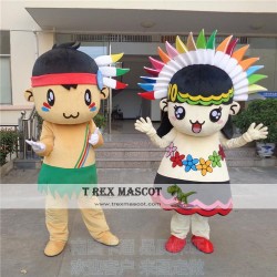 Indian Boy Girl Mascot Costume For Adullt & Kids