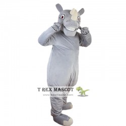 Grey Hippo Mascot Costume for Adult