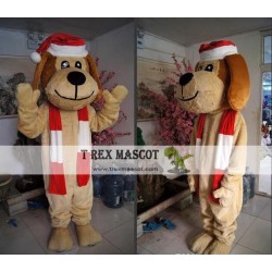 Deluxe Christmas Dog Mascot Costume for Adult