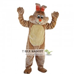 Brown Rabbit Cartoon Mascot Costume