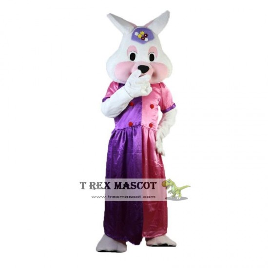 White Rabbit Princess Mascot Costume for Adult