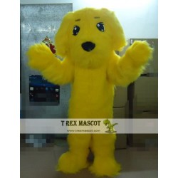 Yellow Long-Haired Dog Animal Mascot Costume